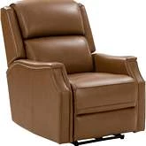 Conrad Big & Tall Power Recliner w/ Power Head Rest & Lumbar in Ponytail Brown Top Grain Leather